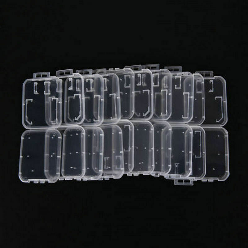 10pcs Transparent Standard SD SDHC Memory Card Case Holder Box Storage Plastic