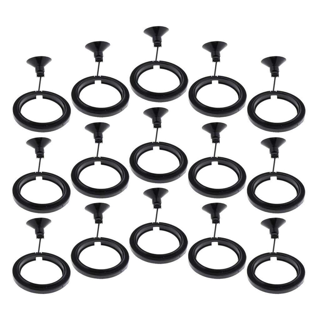 15pcs Fish Tank Floating Food Feeding Circle W/ Suction Cups Fish Feeder