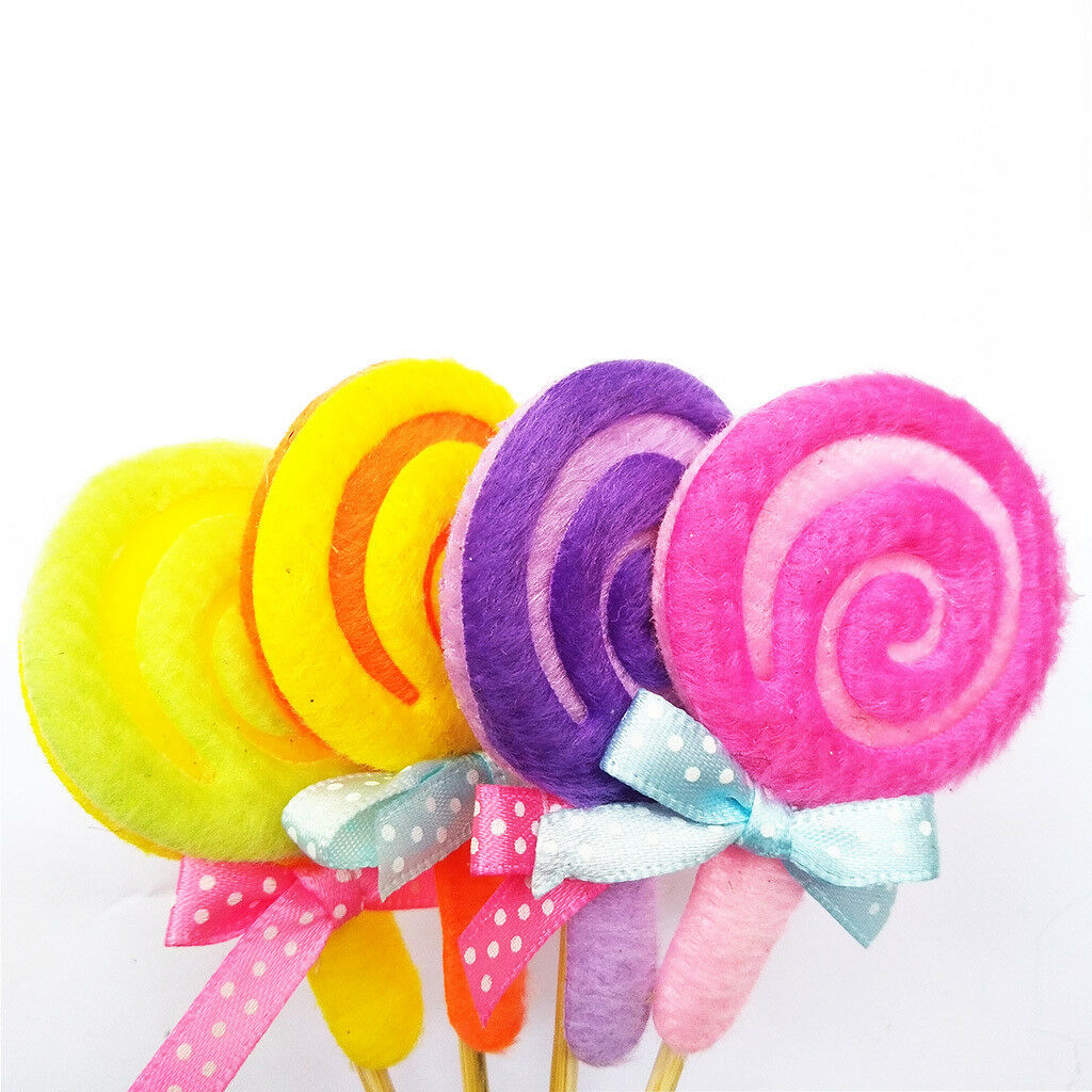 5pcs Lollipop Cake Topper Embellishments Cupcake Picks Party Supplies Decor