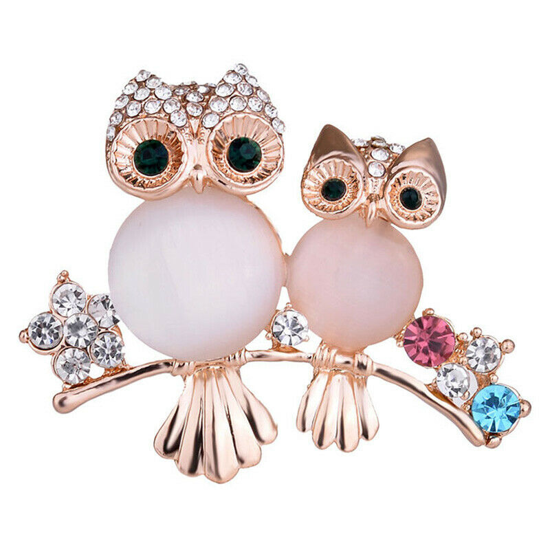 Cute Crystal Owl Animal Corsage Banquet Decoration Women Brooch Pin Jewelr.l8