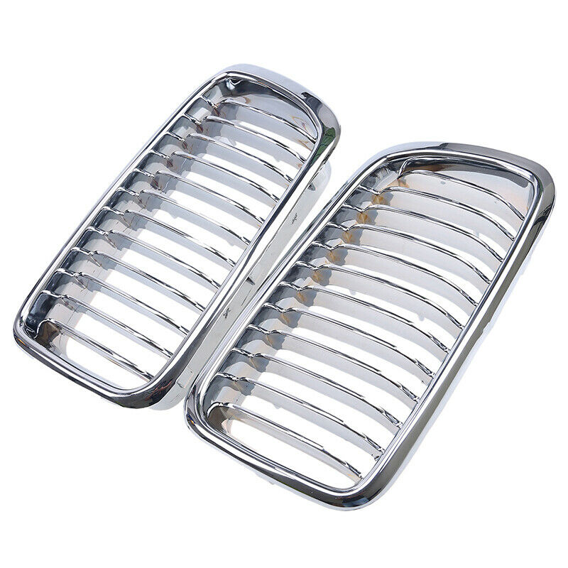 For BMW E38 740/750 7 Series Sedan 95-01 Pair Chrome Front Bumper Kidney Grille