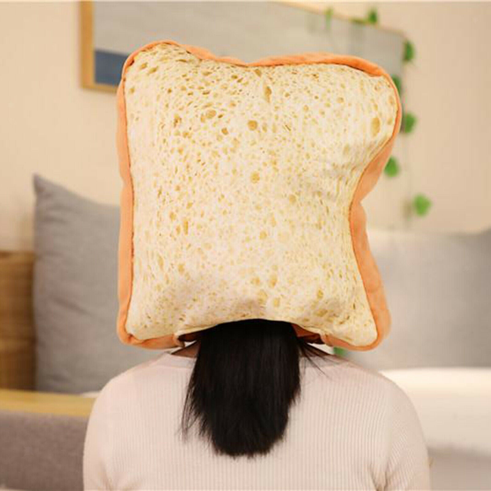 Girls Cute Toast Hats Headband Plush Hood Hat  Headdress for Women Teens
