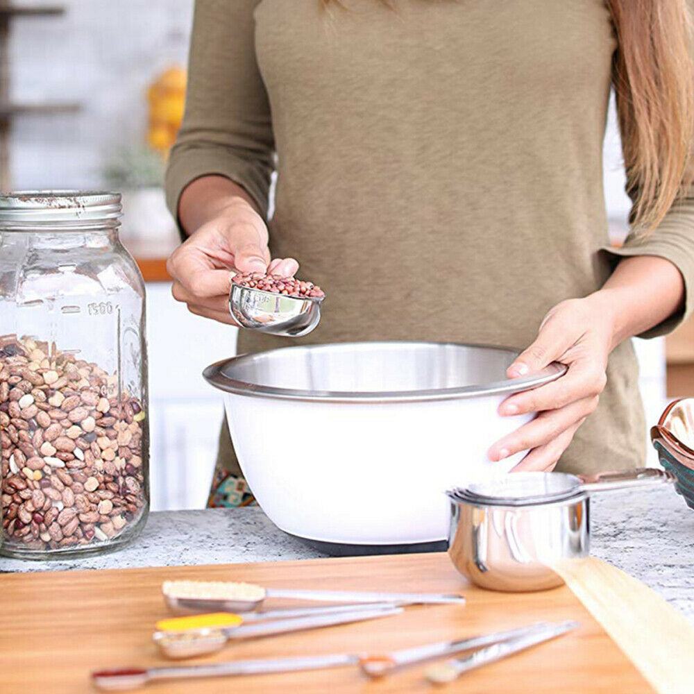 13Pcs Stainless Steel Measuring Cups & Measuring Spoons Set 7 Cups & 6 spoons
