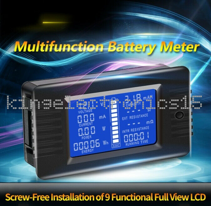 1X DC 200V 100A Voltmeter Ammeter Car Battery Tester Capacity Voltage Meter