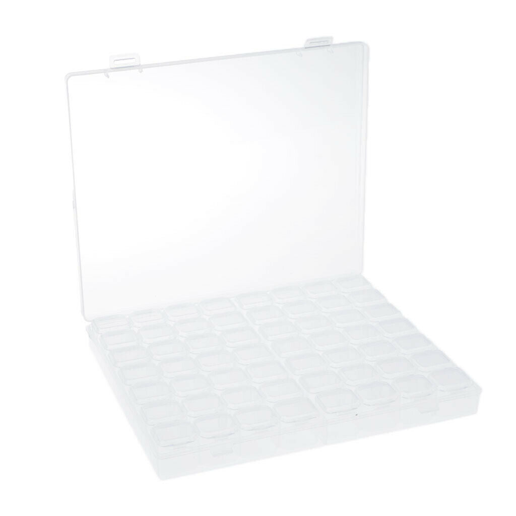 56 Grids  Clear Mini Storage Case Jewelry Nail Art Pin Small Items Container Box