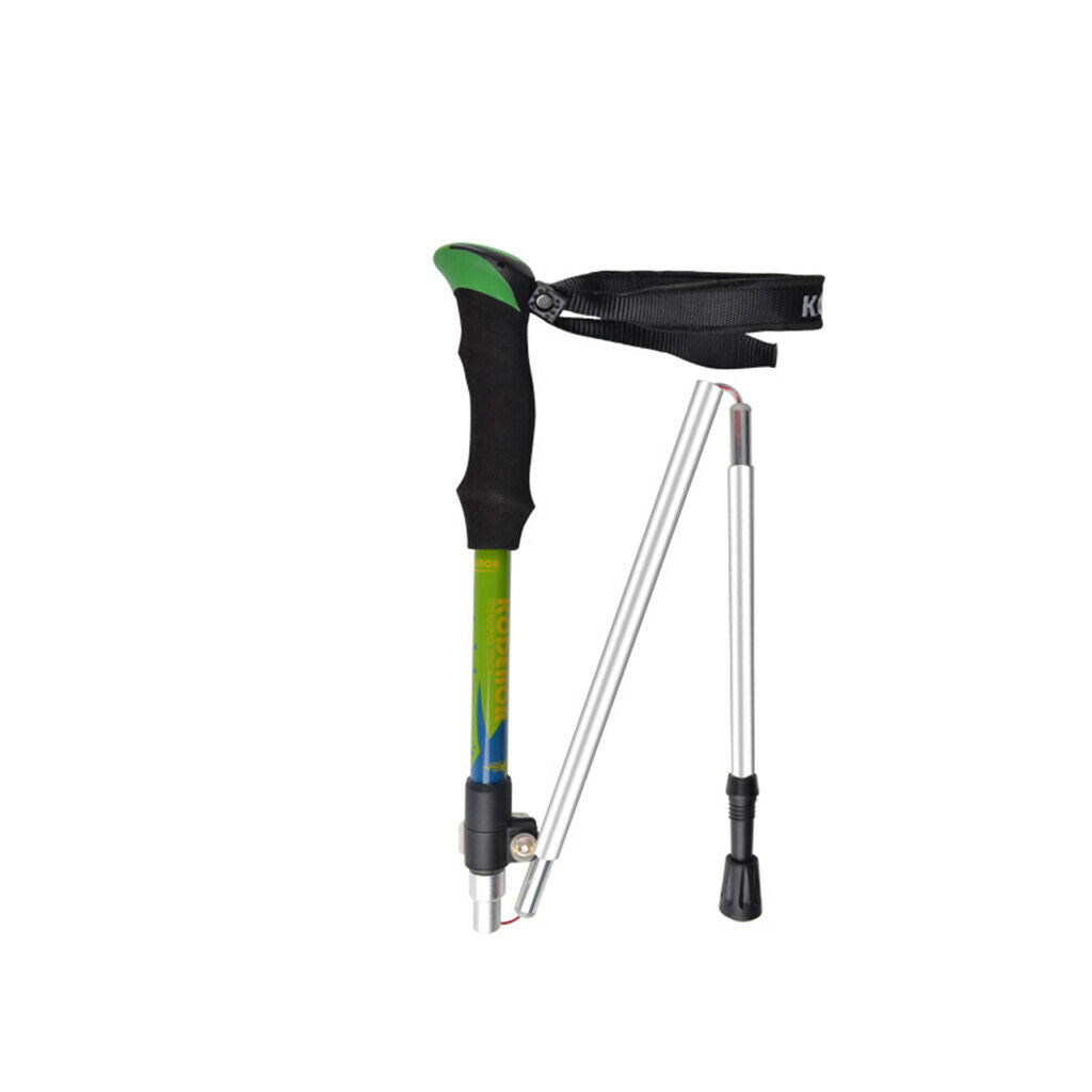 Telescopic Alpenstock Trekking Hiking Sticks Poles  Green