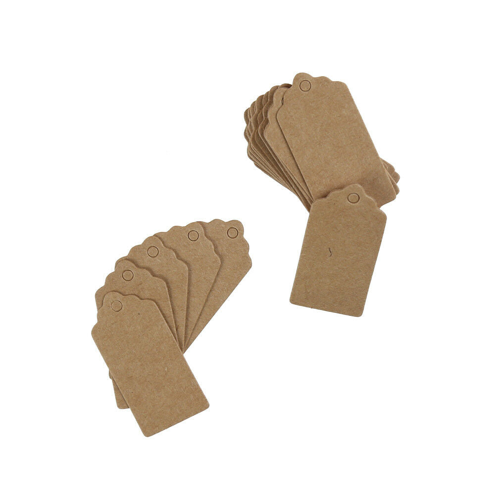 100X Kraft Paper Tags Label Luggage Wedding Birthday Christmas Party Blan.l8