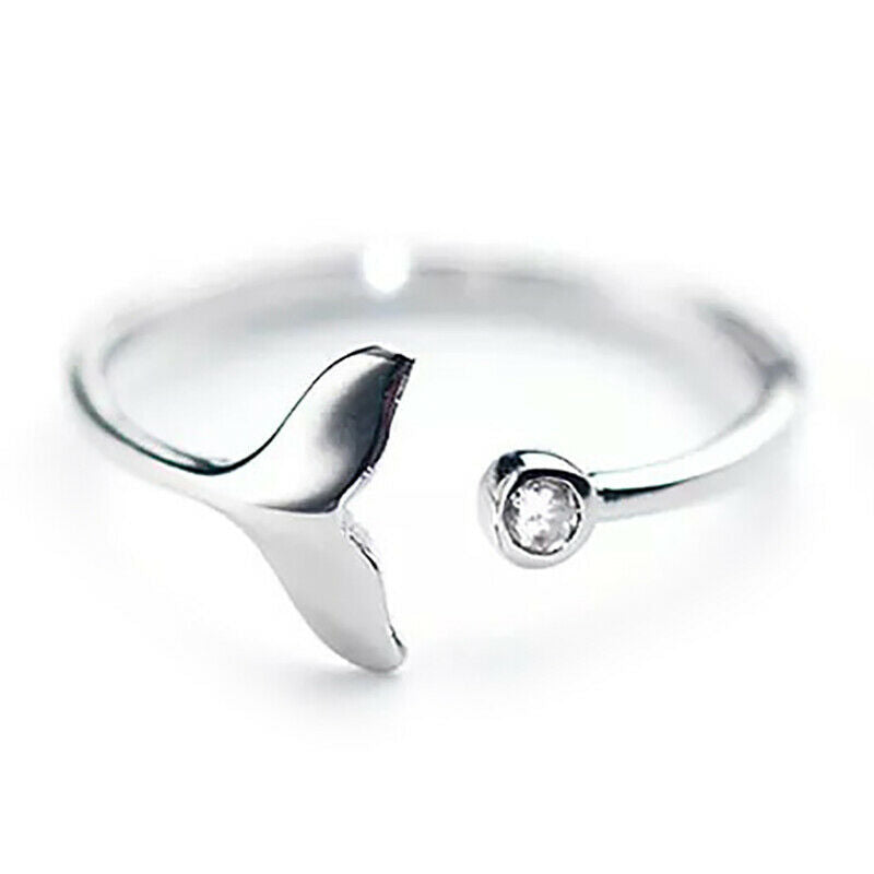 Adjustable Mermaid Tail Open Ring Simple Lovely Fashion Jewelry for Women Gi Rf
