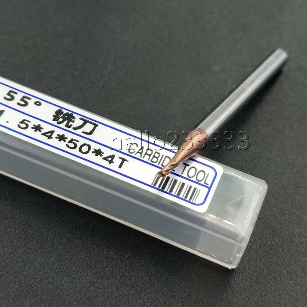 5pcs 1.5mm x 50mm Tungsten Carbide 4 Flute End Mill CNC Milling Cutter HRC55