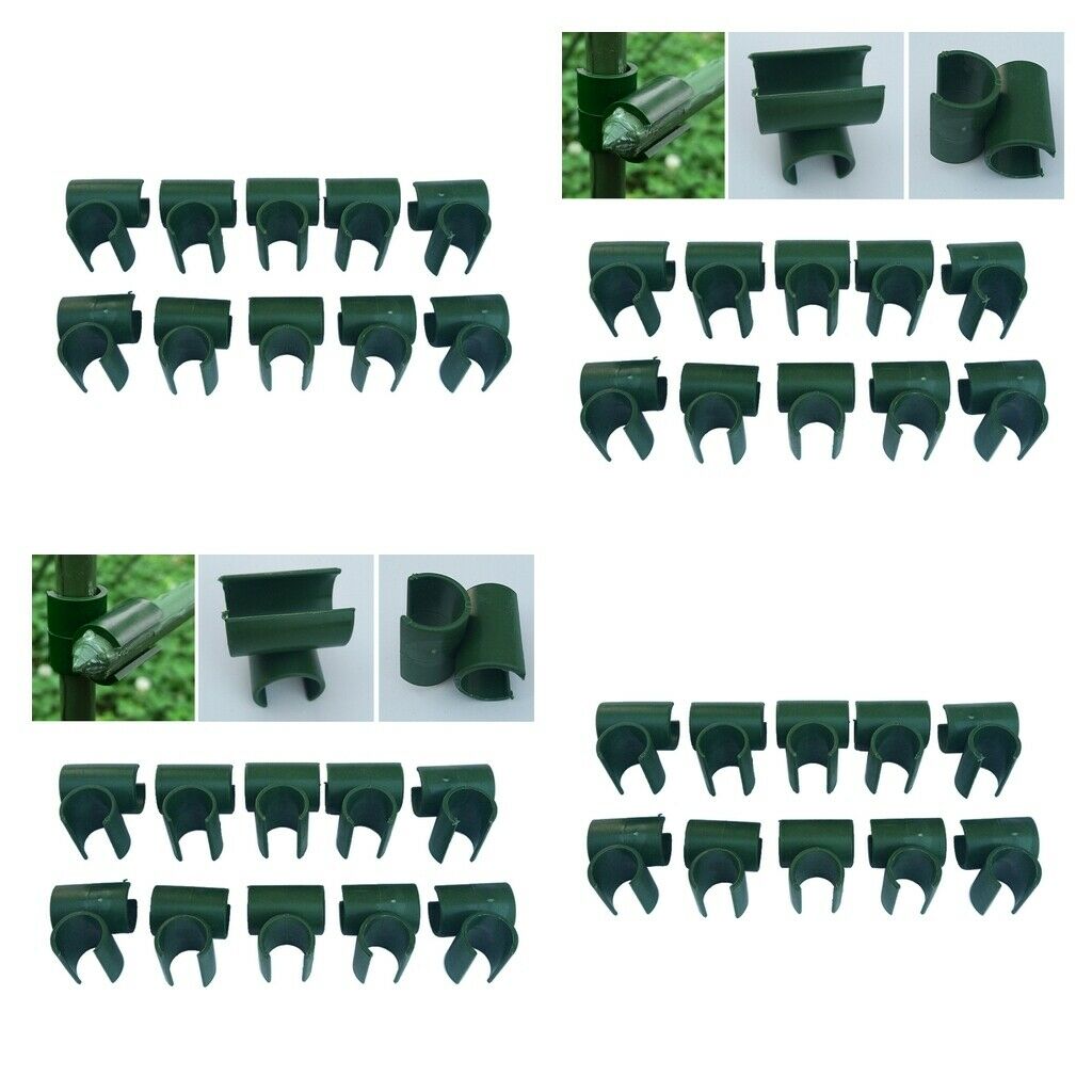 20x 8mm + 20x 11mm Cross Plant Stems Support Clip Vine Clips Straightening