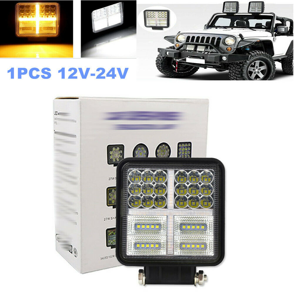 1PCS 12V-24V Off-Road LED Work Light Headlights For Tractor Truck Excavator SUV