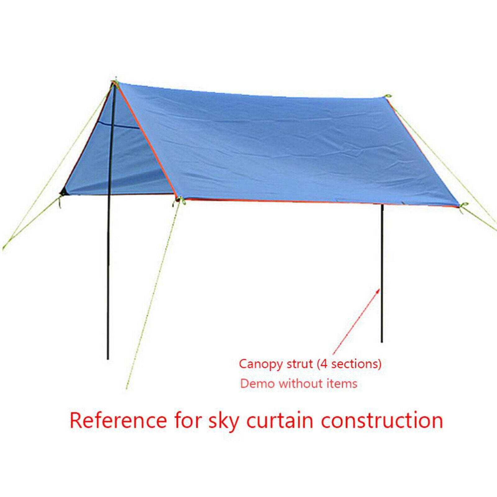 2Pack Solid Tarp Support Poles Camping Canopy Tent Rod with Storage Bag