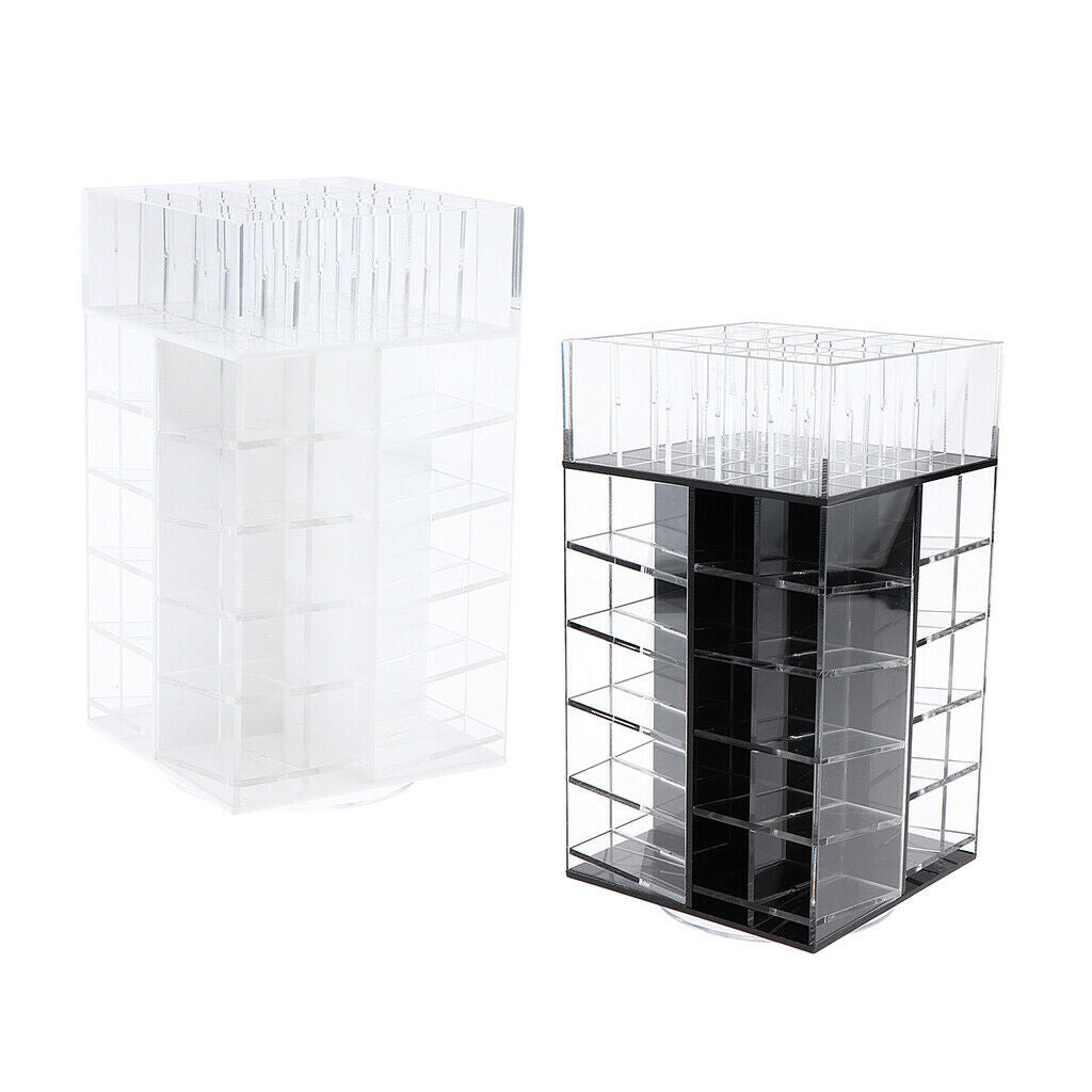 65 Slot 360 Rotating Organizer Cosmetic Lip Gloss Lipsticks Display Holder White