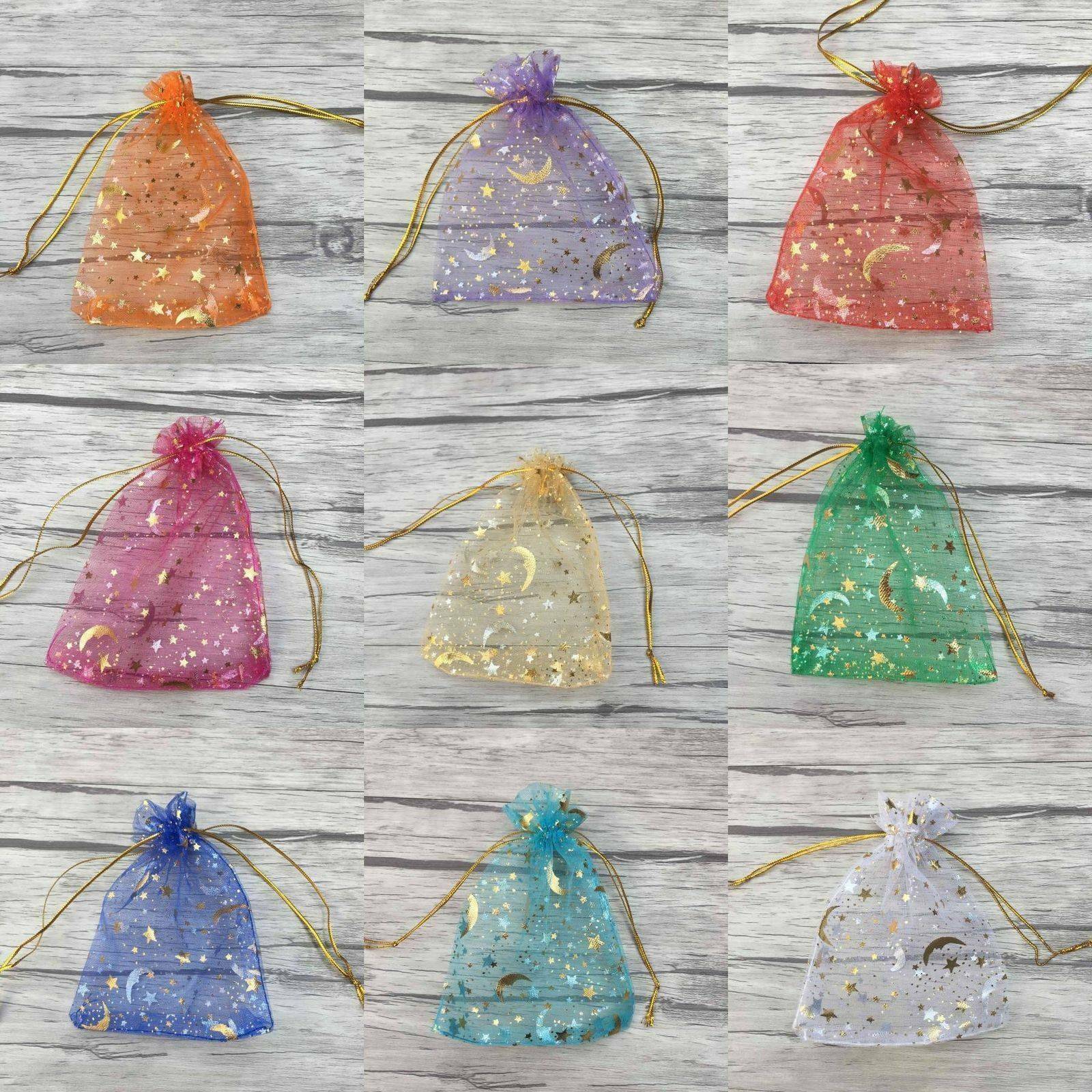 100X Star Moon Organza Wedding Party Favor Bags Decor Jewelry Candy Gift Pouches