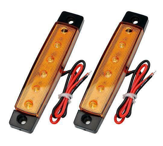 20x Universal 3.8" Red/Amber 6LED Side Marker Light indicators Truck Trailer Bus