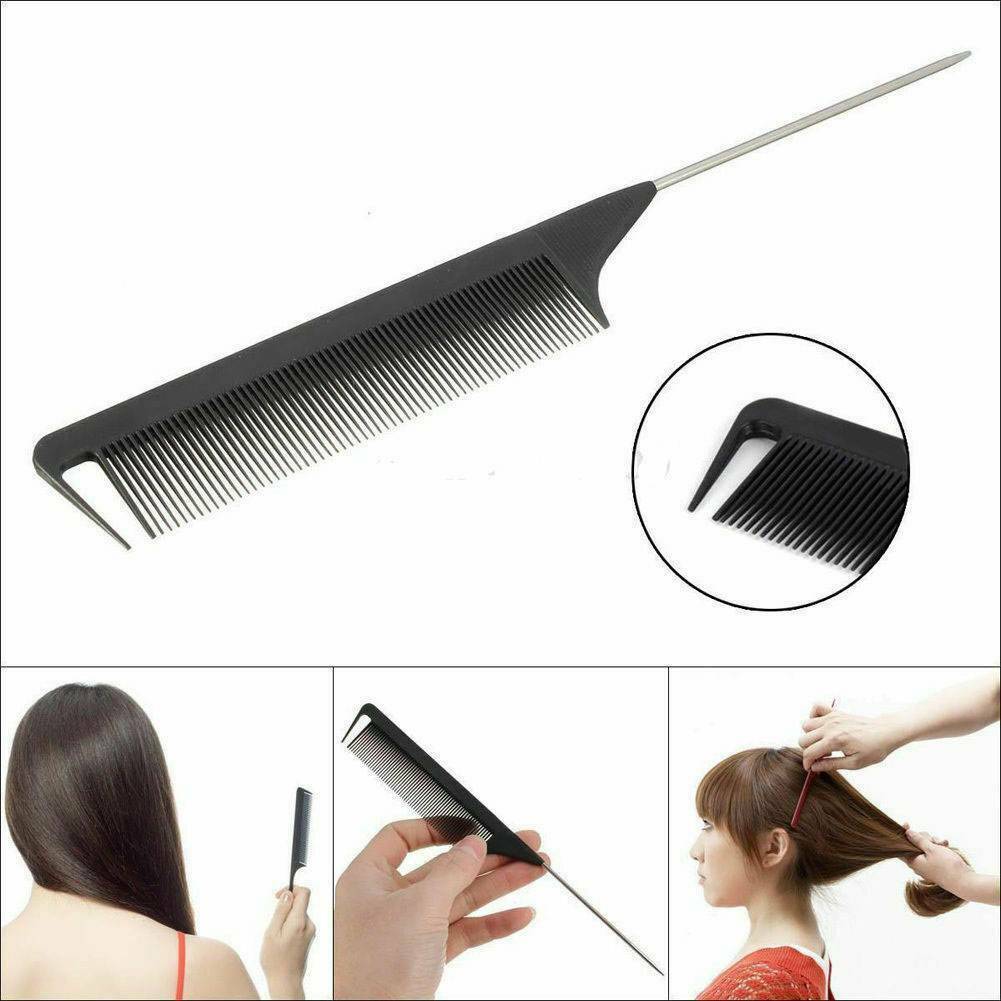 1pc Fine Spaced Teeth Comb For Sectioning Parting Lifting Rat Tail Hair Comb Top