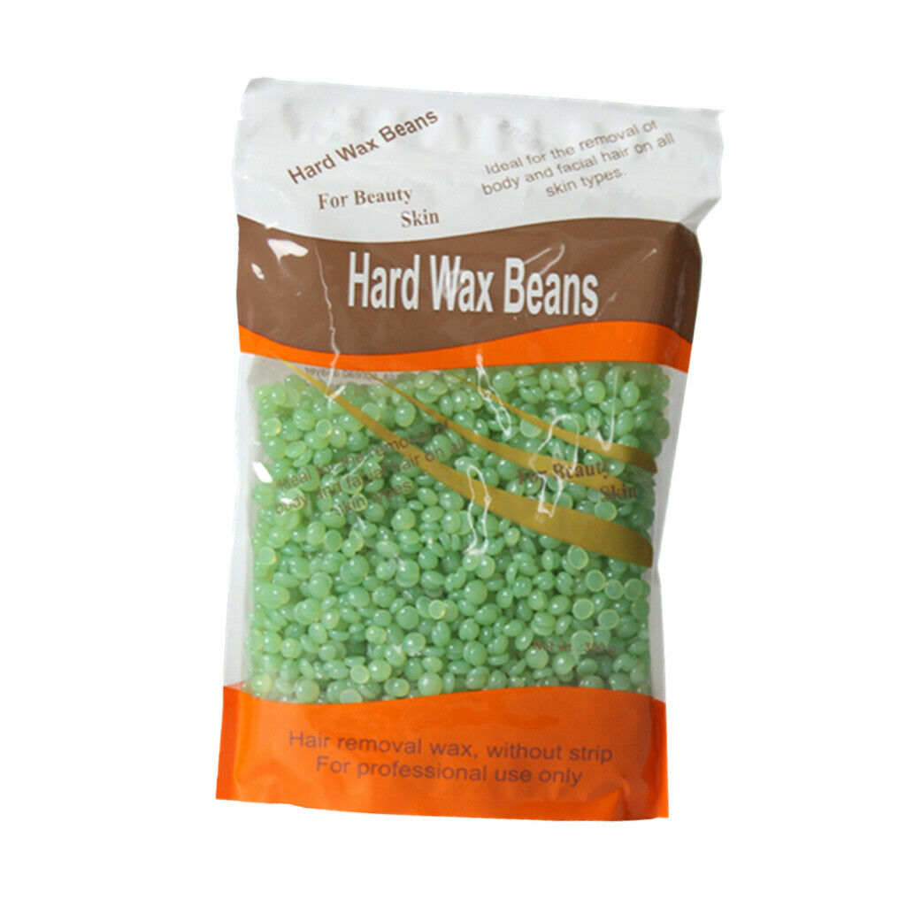 2Pcs Depilatory Hard Wax Beans Painless Hair Removal w/ 50Pcs Spatulas Set