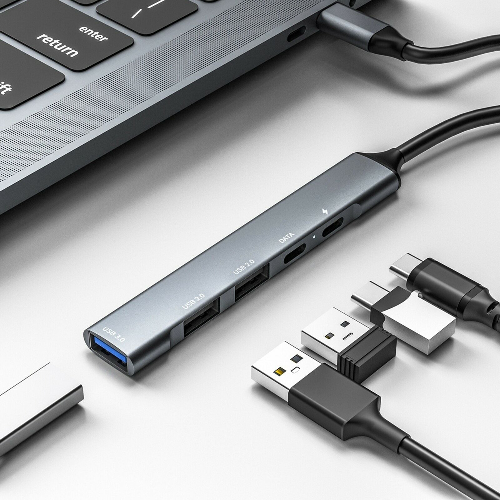 USB C Hub Multi-Port Type-C 5 in 1 USB C 2.0 65W PD Charger for MacBook Pro