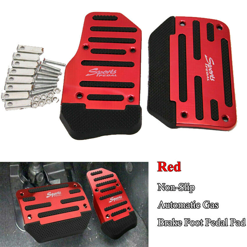 Universal Car Non-Slip Automatic Gas Brake Foot Pedal Pad Covers Accessories Red