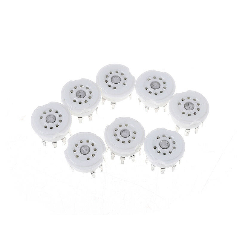 8x 9pin pcb ceramic vacuum tube socket for 12AX7B 12AU7 ECC83 ECC82 audio amp_DD