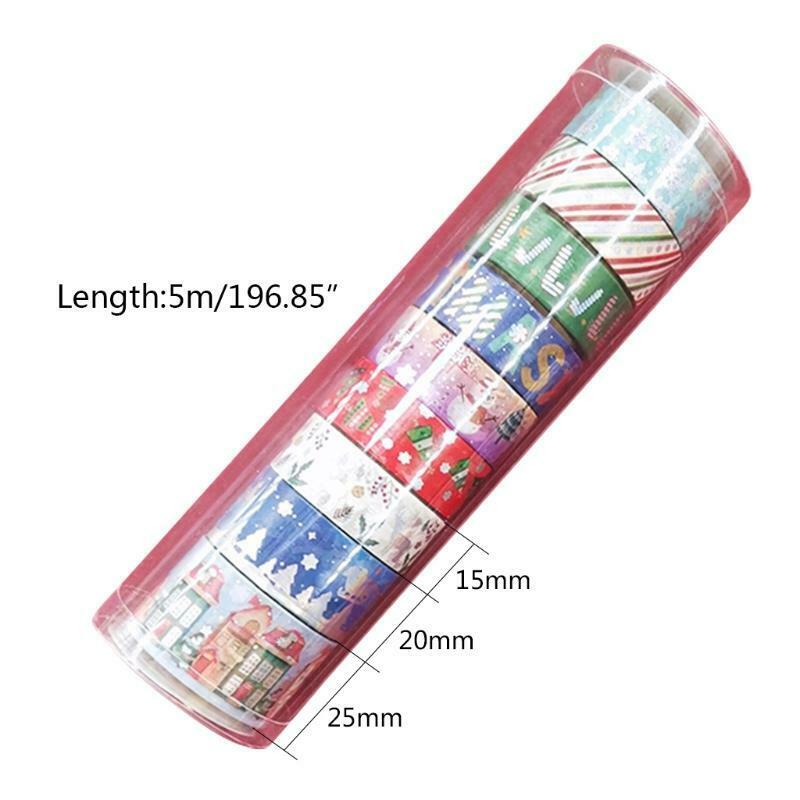 9pcs/set Christmas Washi Tapes Snowman Tree Patterns Tape for Adults Kids DIY