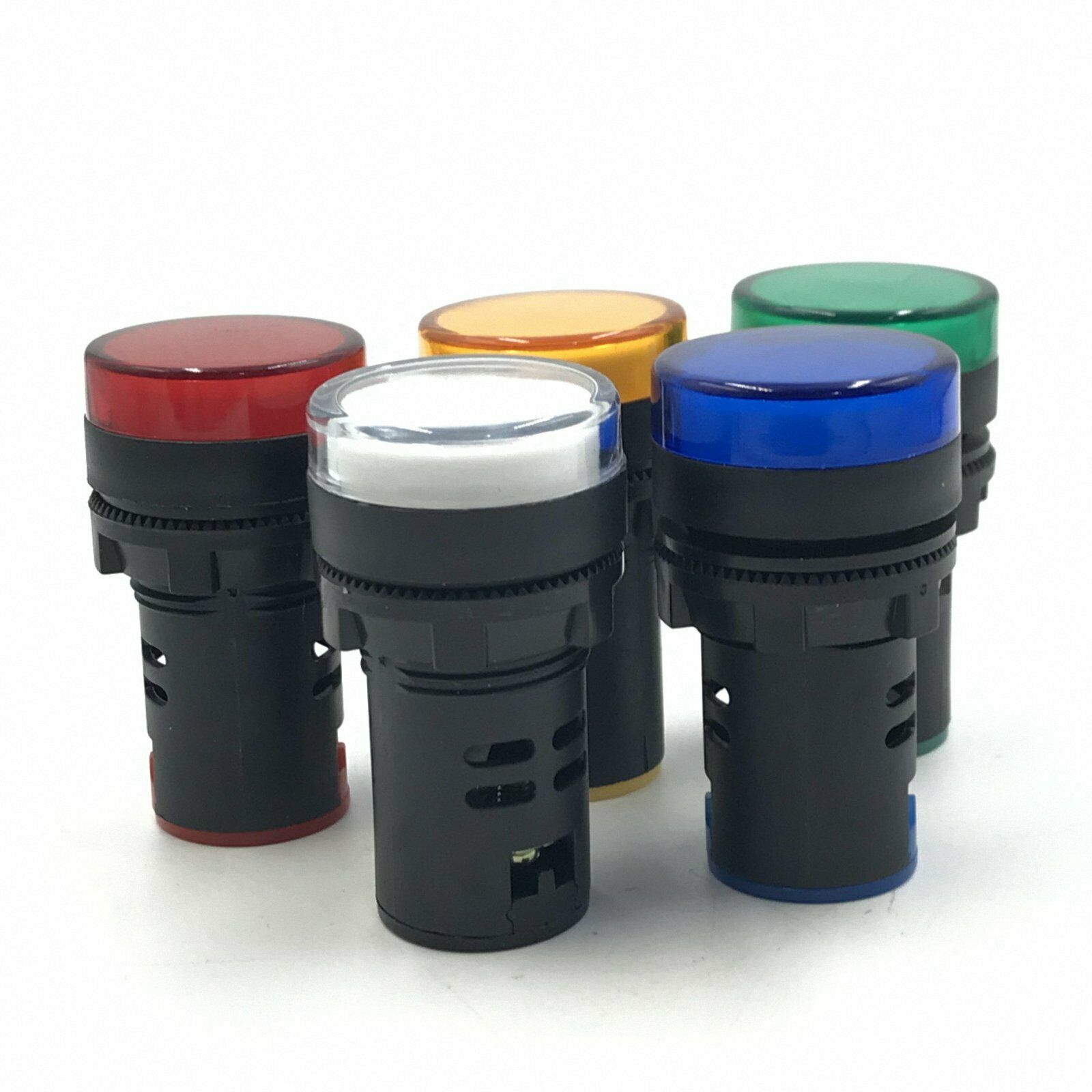 5pcs 12V LED Indicator Pilot Signal Light Lamp Red Green Blue Yellow White 22mm