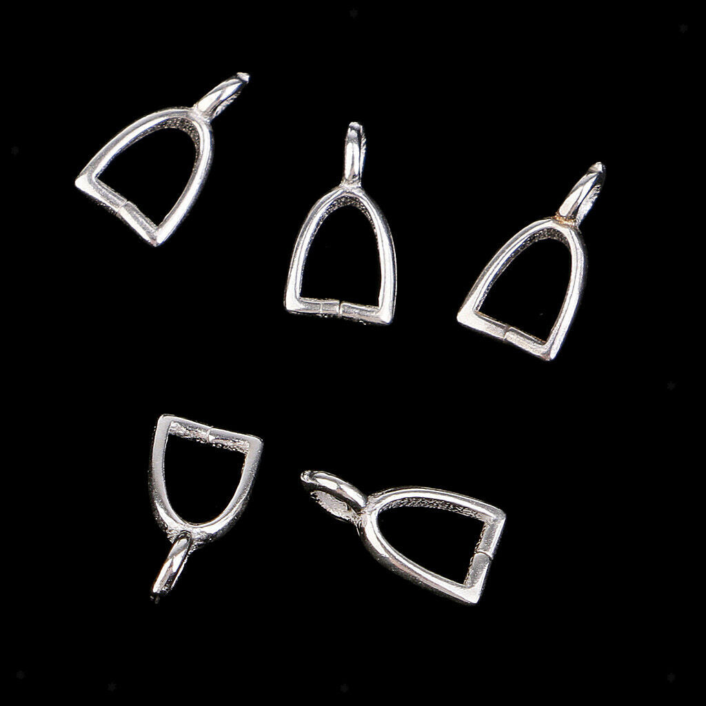 5x Sliver Pinch Clip Clasp Bail for DIY Earrings Necklace Jewelry Findings