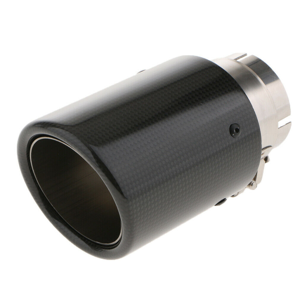 Black Carbon Fiber Car Rear Exhaust Muffler End Tail Pipe Tip 63mm Inlet