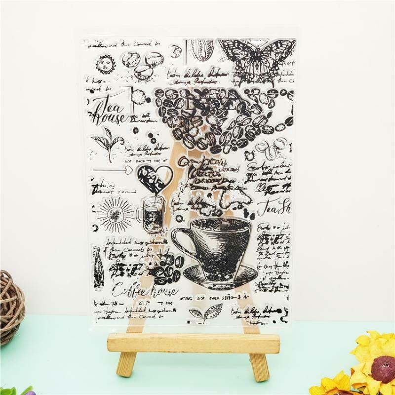 Coffee Silicone Clear Seal Stamp DIY Scrapbooking Embossing Photo Album Decor
