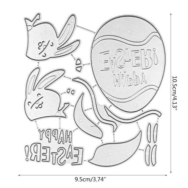 Happy Easter Bunny Metal Cutting Dies Stencil Scrapbooking DIY Album Stamp Paper