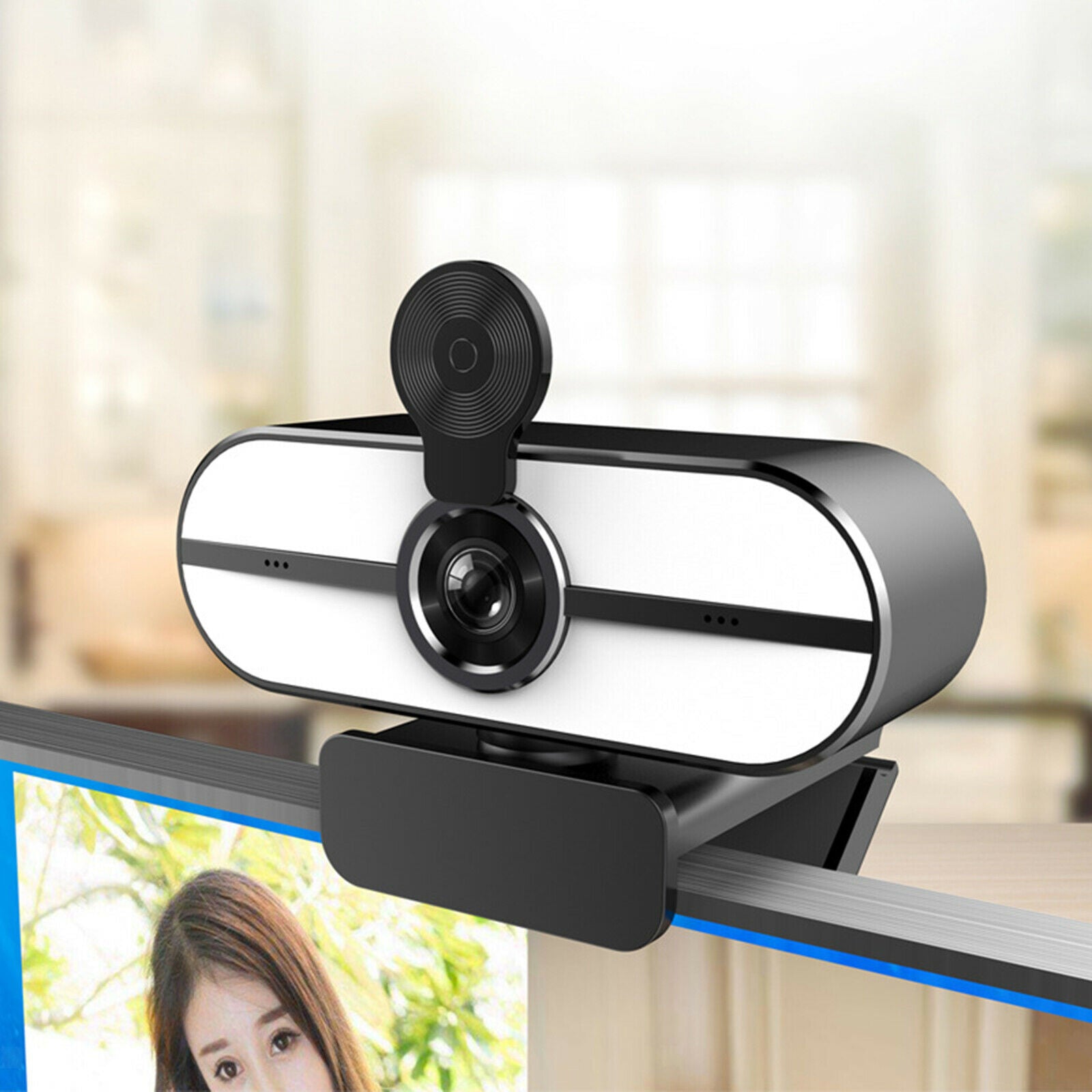 2K Webcam USB Web Camera for Streaming with Privacy Cover 95 Degree View