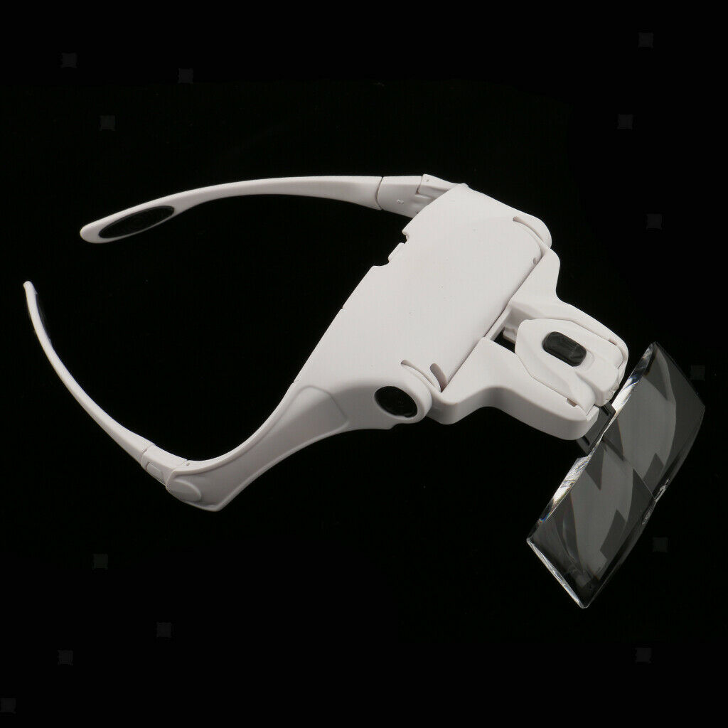 Headband Head Mounted LED Lamp Watch Light Magnifier Magnifying Glass Loupe