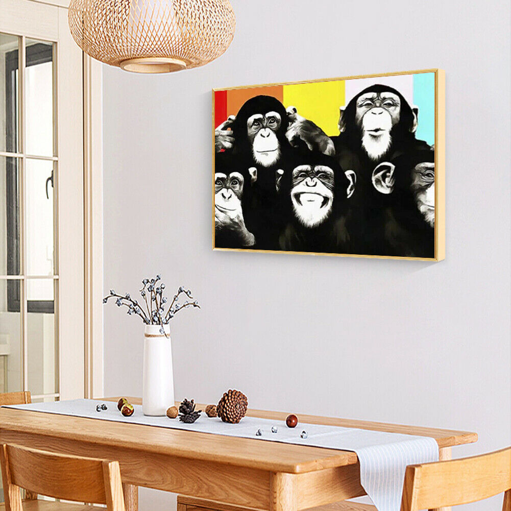 Gorilla Animal Oil Painting By Numbers Canvas Wall Drawing Kit DIY Home Art @