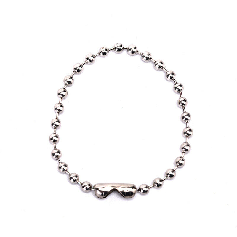 10Pcs 3.5" Long 0.09" Bead Dia Connector Clasp Ball Chain Keychain DDD