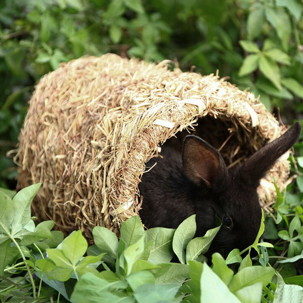 Hand-made Natural Straws Pet Hamster Bunny Chinchillas Rabbit Nest Cubby