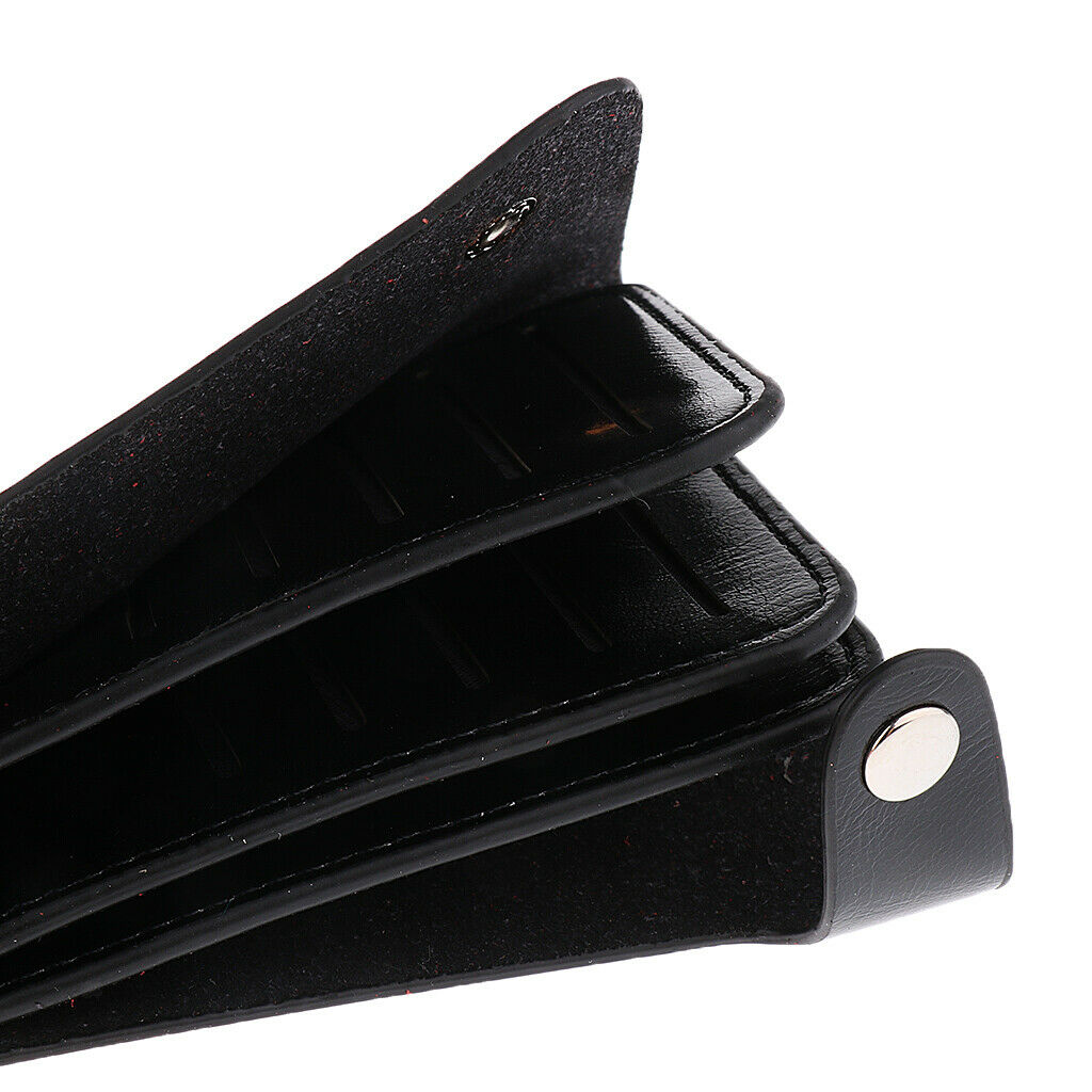 Trifold Pu Leather Mens Womens Credit Card Holder Organizer Black
