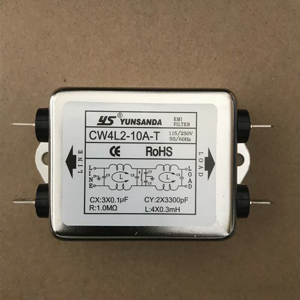 1PCS Single Phase AC Power Line EMI Filter AC 115/250V 50/60Hz 10A Suppressor
