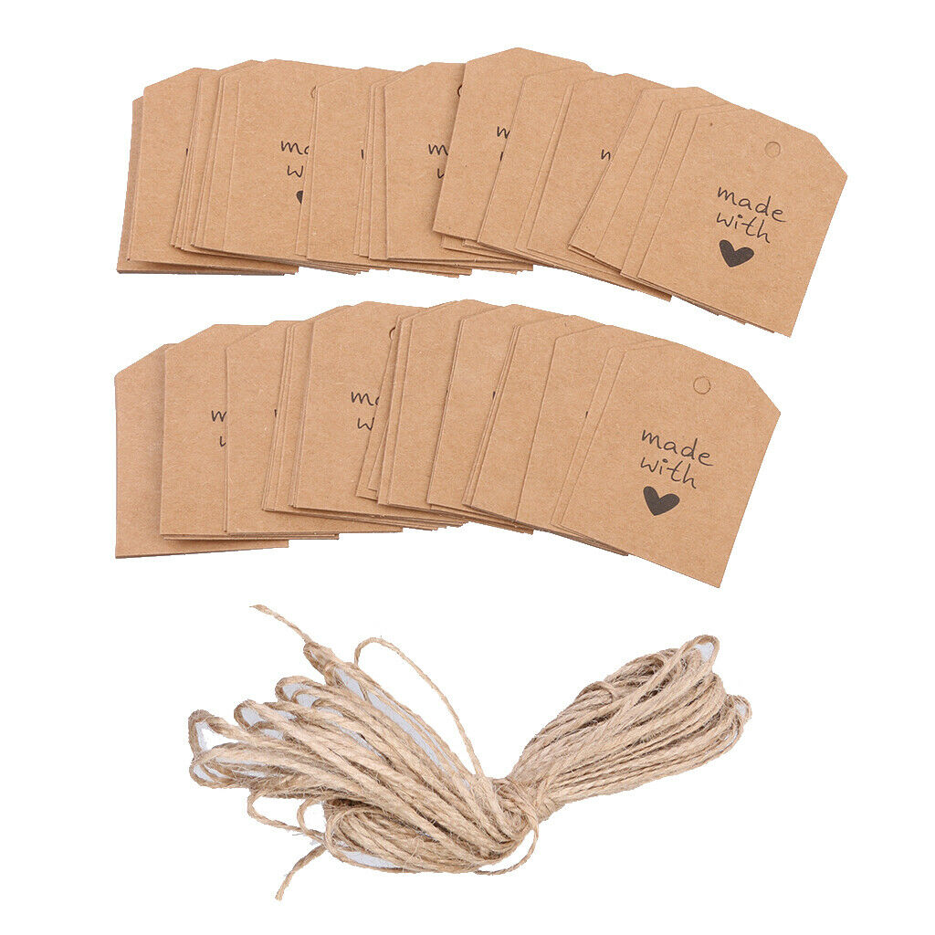 100x Made with Love gift tags tags tags hang tags brown
