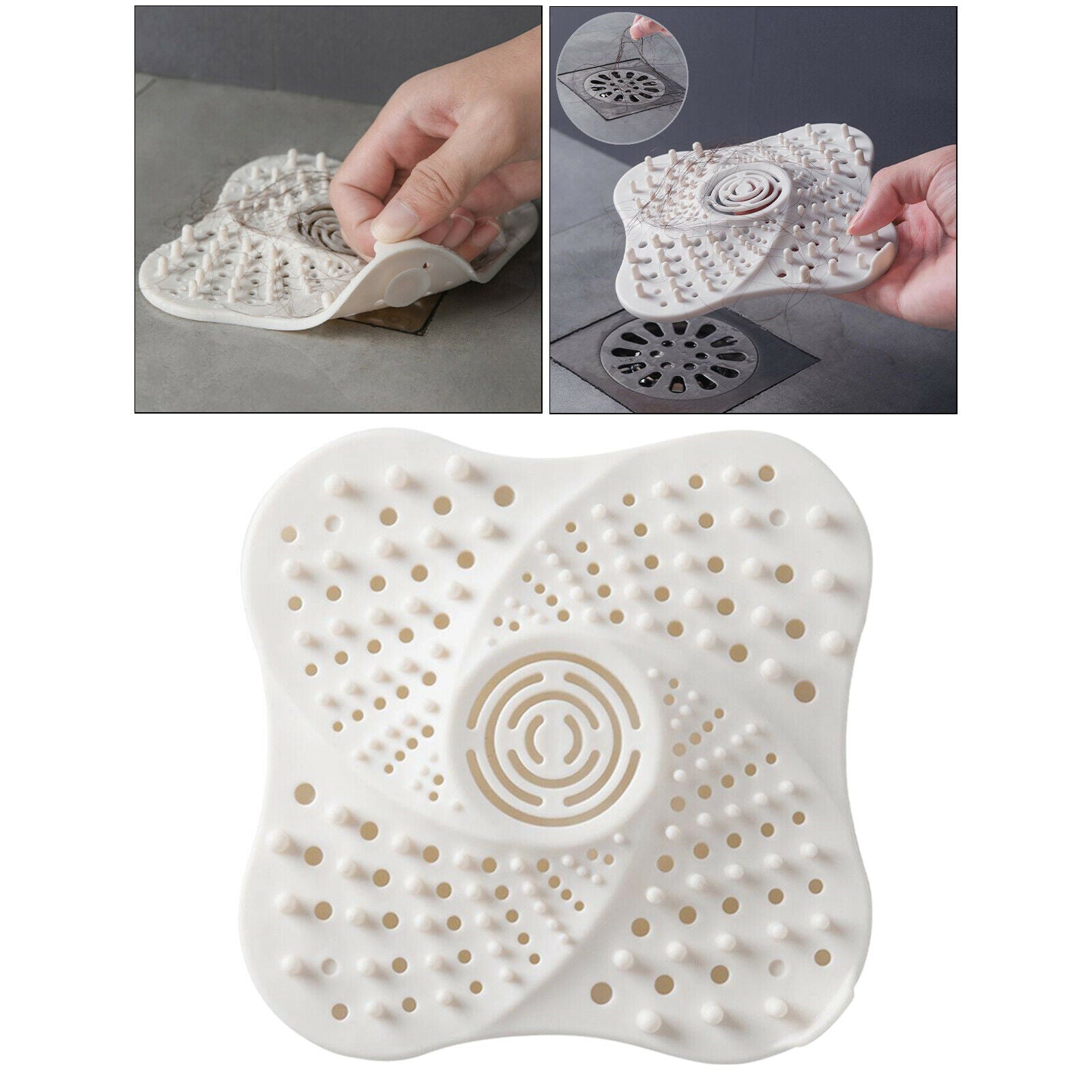2X Bathroom Drain Hair Catcher Bath Stopper Water Sink Strainer Filter  White