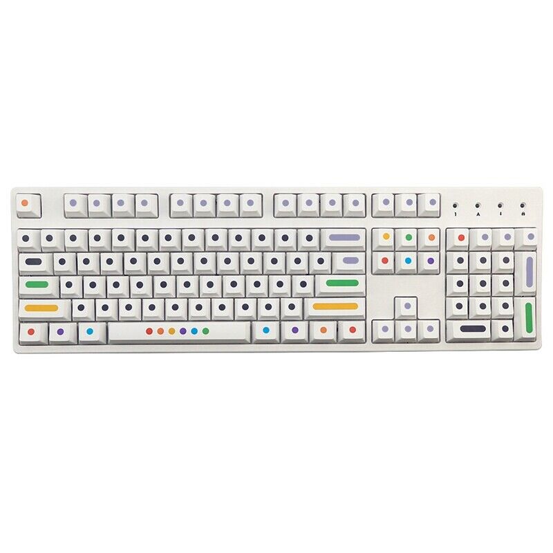 128 Keys/Set White Colour Dots Keycaps Cherry Profile PBT Key Caps for MX SwM5X1