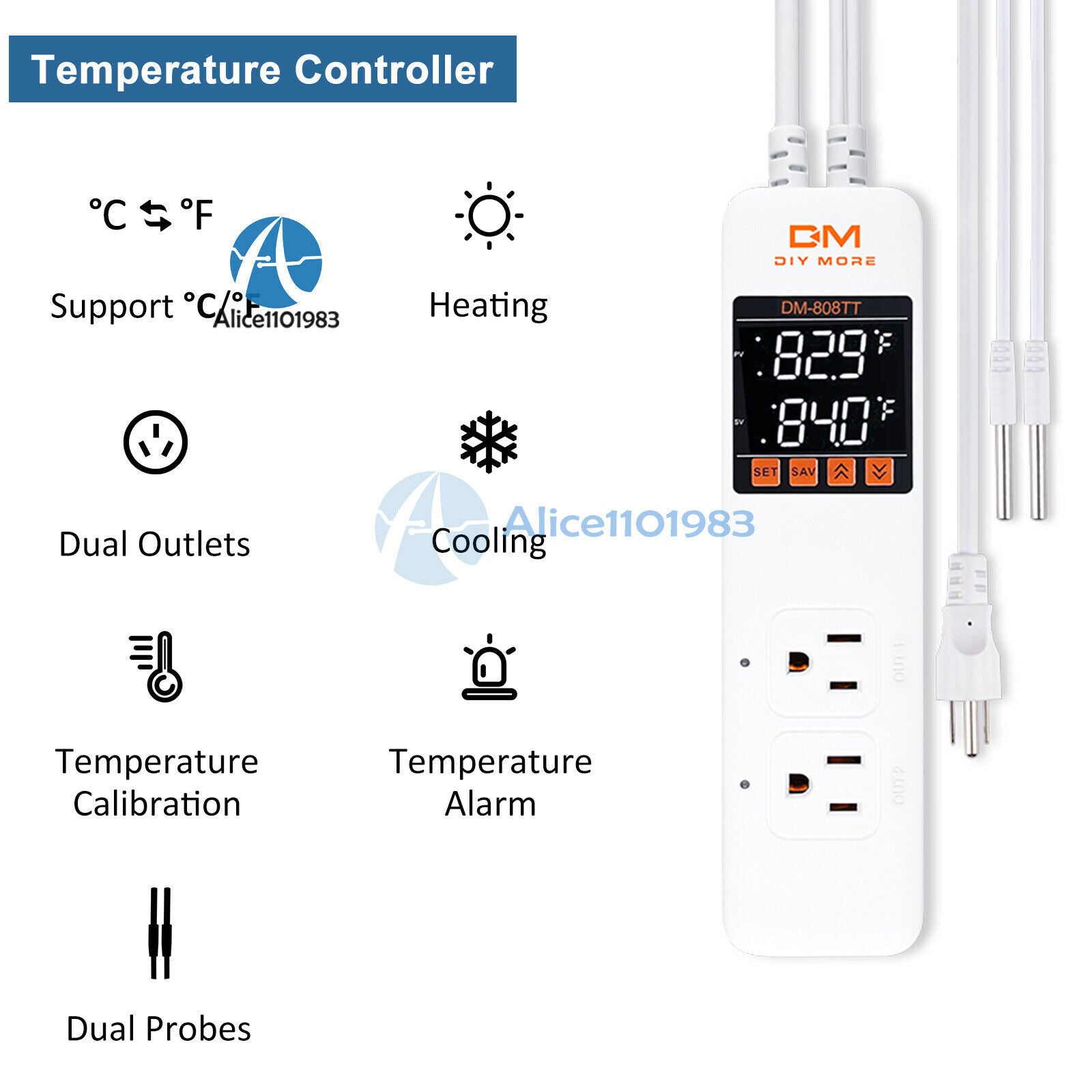 Digital Thermostat Temperature Controller Thermoregulator Power Socket US PLUG