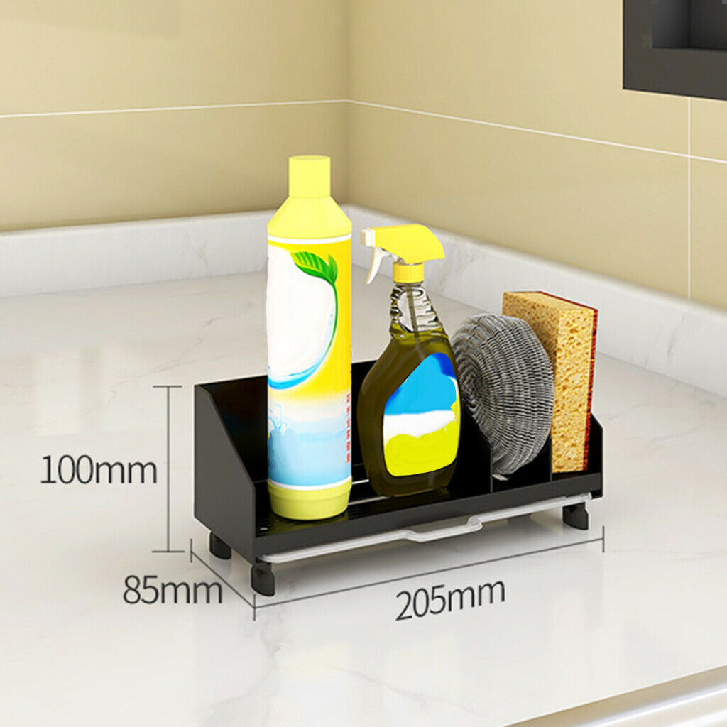 Sink Caddy Organizer Storage Sponge Soap Brush Holder with Drain Pan