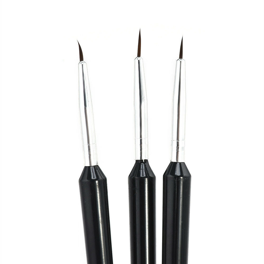 3PCS Nail Art Pen Painting Dotting Drawing UV Gel Liner Polish Brush Accessories