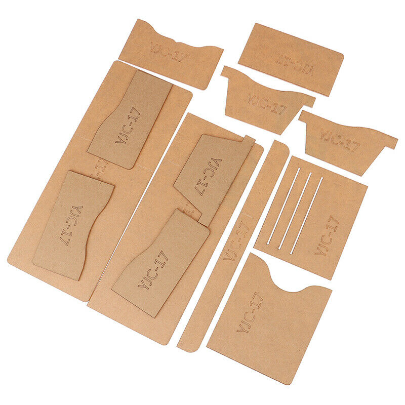DIY leather craft universal short wallet template purse stencil patternBDAU