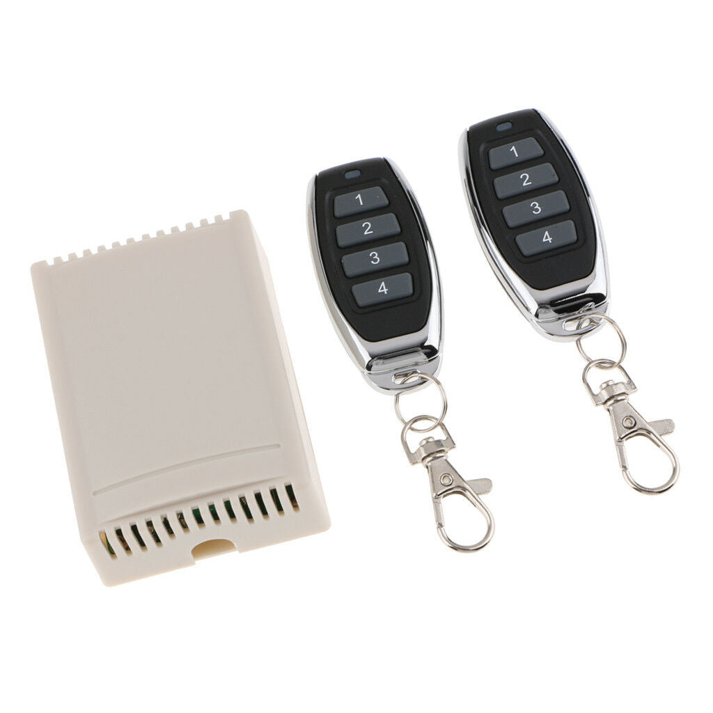 12V Relay 4 Channel Wireless RF Remote Control Switch Transmitter 2 Receiver