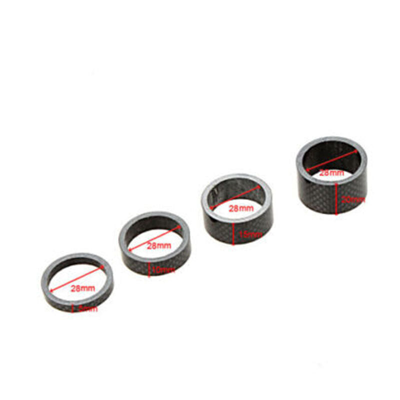 1set Carbon Fiber Headset 5,10,15,20mm Spacers kit 1 1/8" For Stem Bike N J Kt