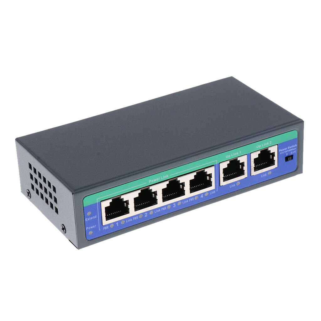4+2 Port POE Switch   802.3af/at Power over Ethernet for CCTV IP Camera