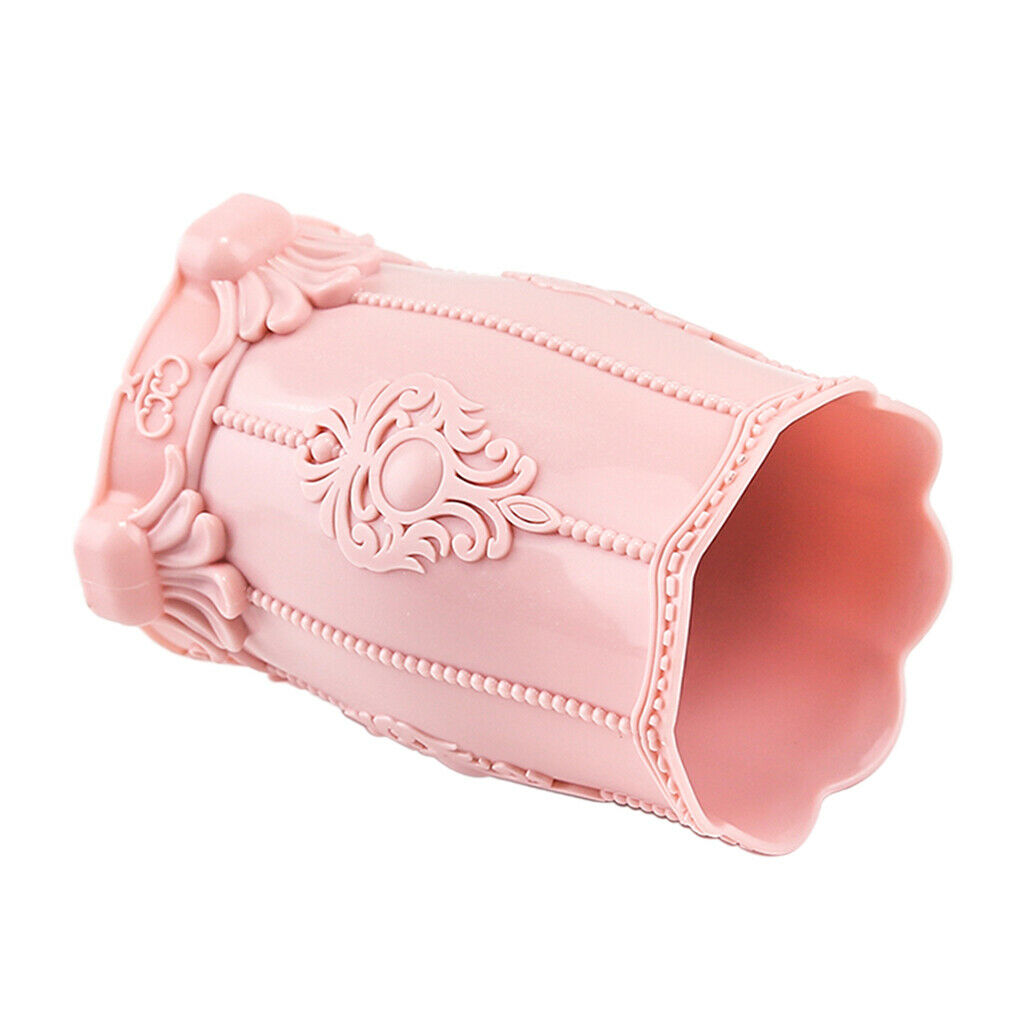 Embossed Makeup Nail Art Brushes Holder Eyebrow Pen Storage Organizer Cup