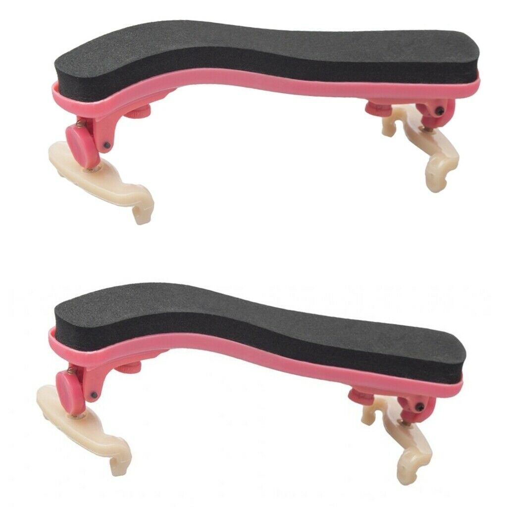 2 Pieces 1:2 1:4 Violin Shoulder Pads Plastic Pads Holder Pink for Violin