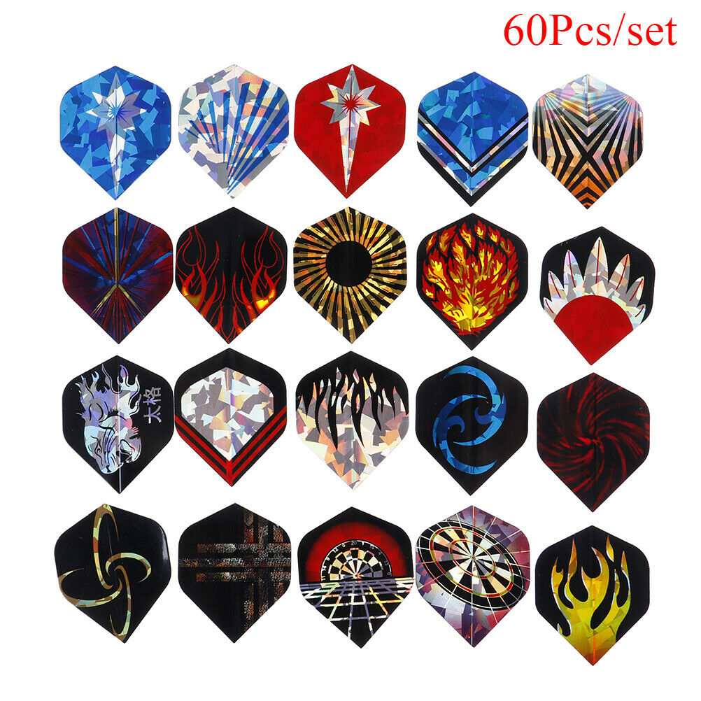 60Pcs 20 Sets Professional Durable PET Dart Flights Dart Tail Darts AccessorDD